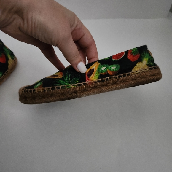DOLCE & GABBANA | Fruit canvas espadrilles flats black sz 36 - Picture 5 of 10